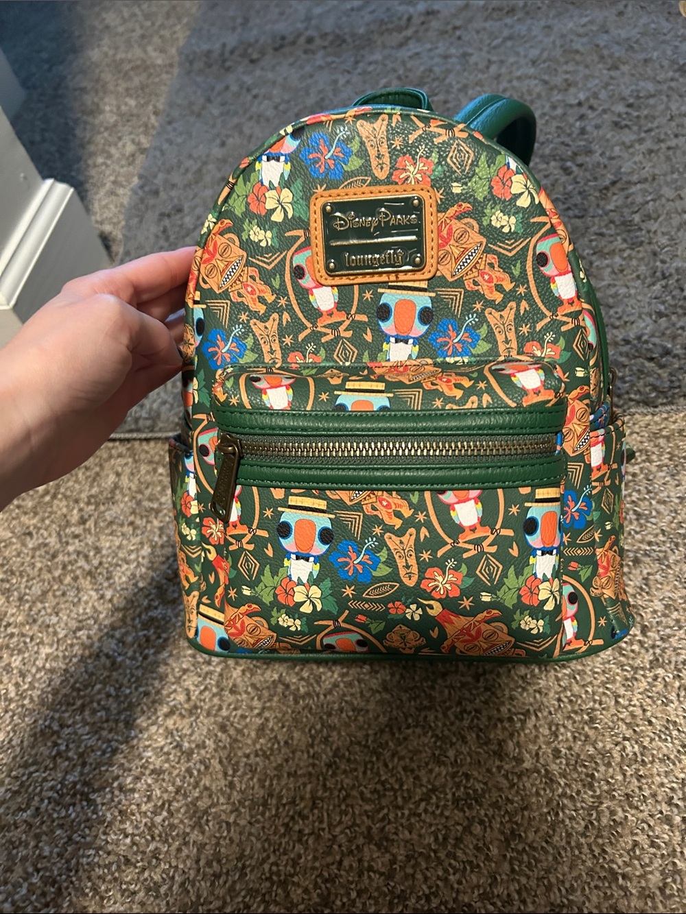 Disney Parks Loungefly Tiki Lounge Mini Backpack - Green